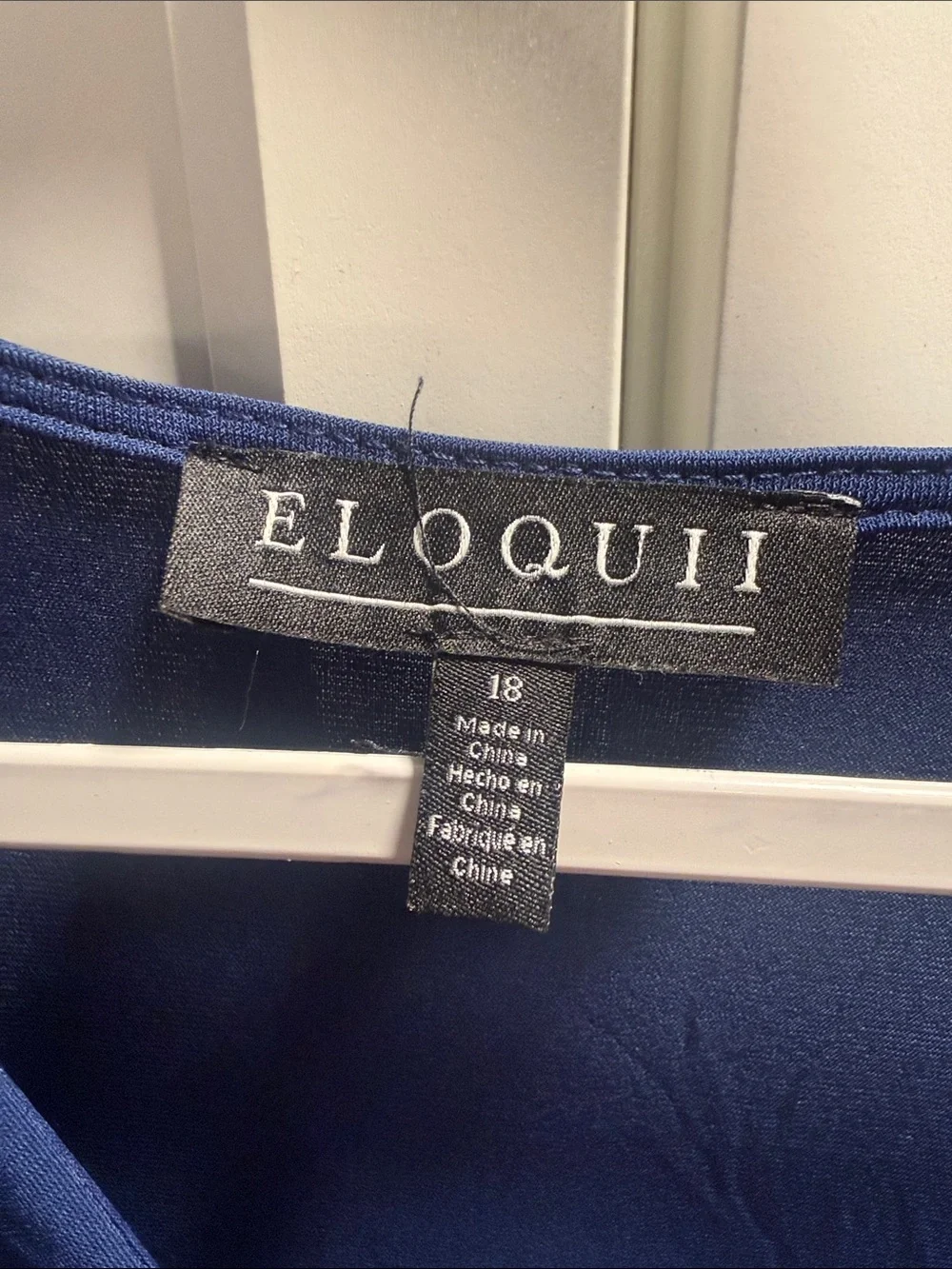 Elloquii Beautiful Blue Women's Knot Front Pleated Skirt Dress - Picture 4 of 10